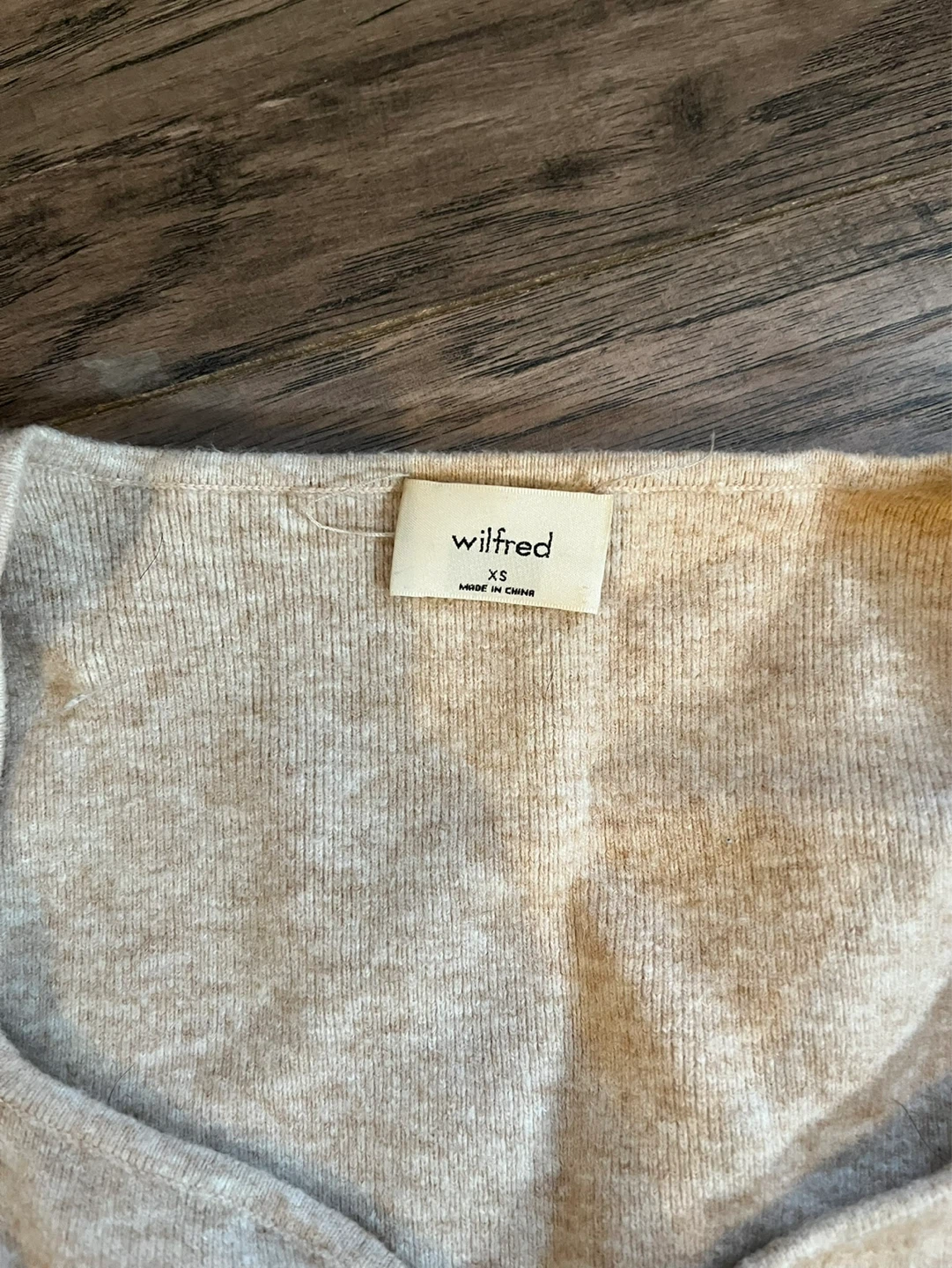 Wilfred Beige Ribbed Long Sleeve Top - XS - photo 2