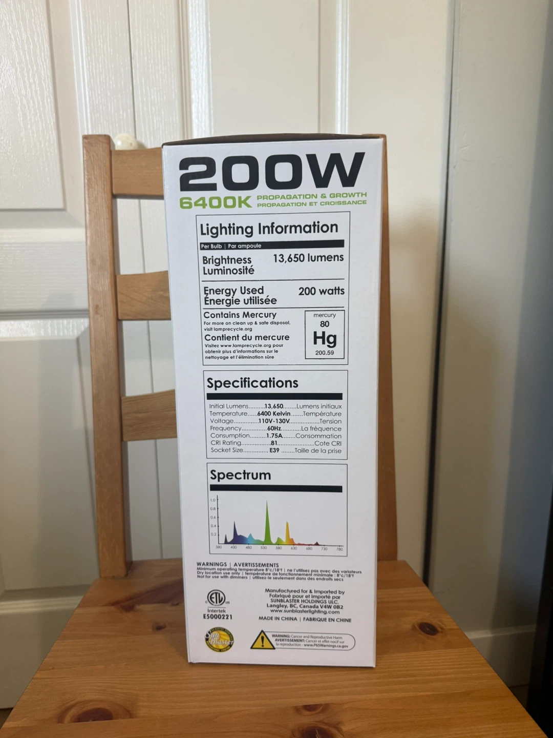 SunBlaster 200W 6400K Grow Light Bulbs - photo 2