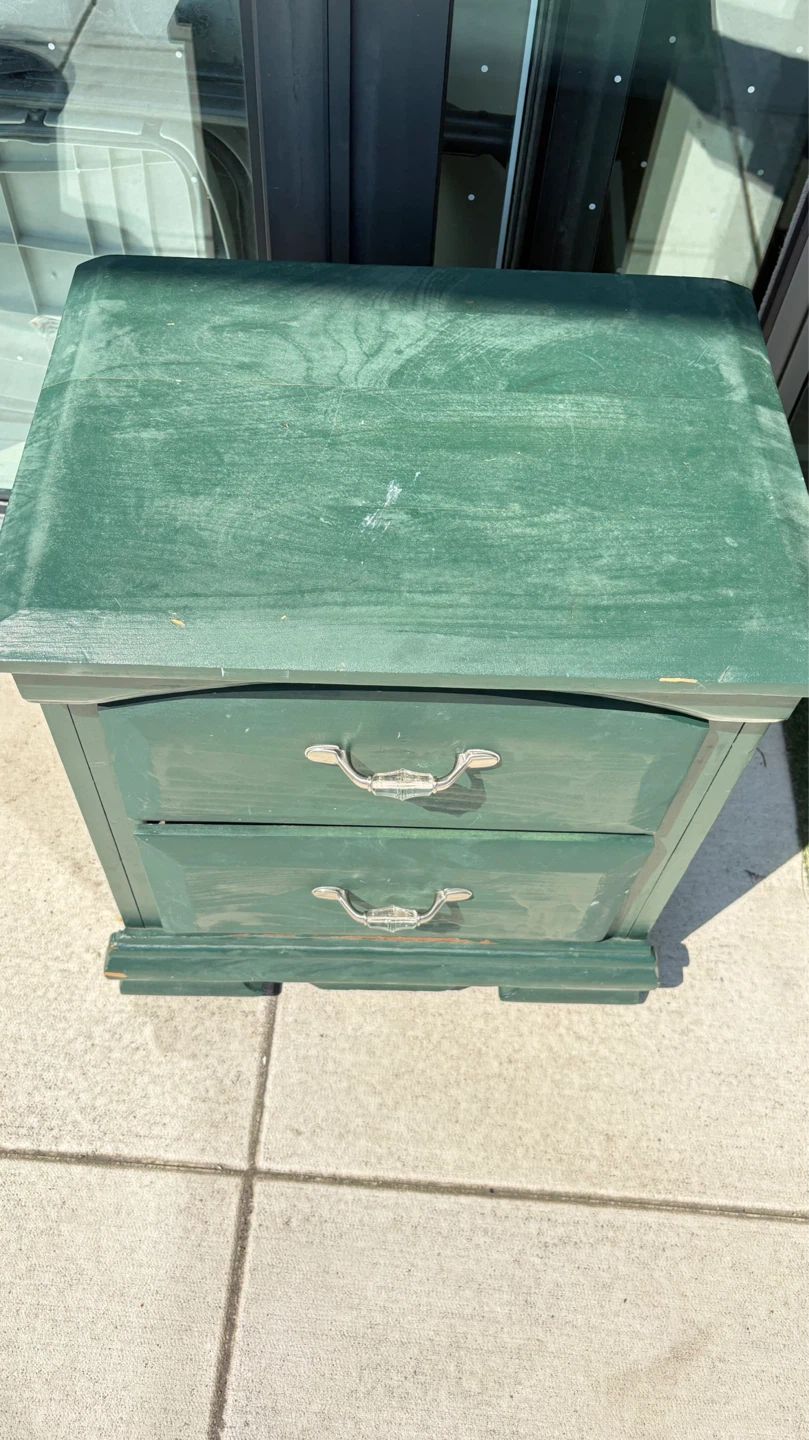 Green Two-Drawer Nightstand - photo 2