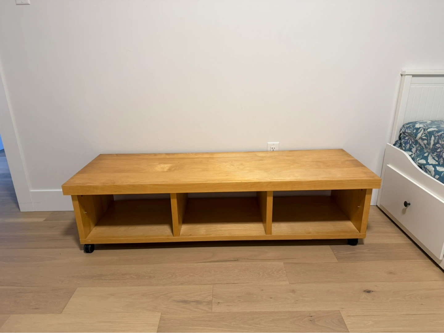 Wooden Media Console with Wheels