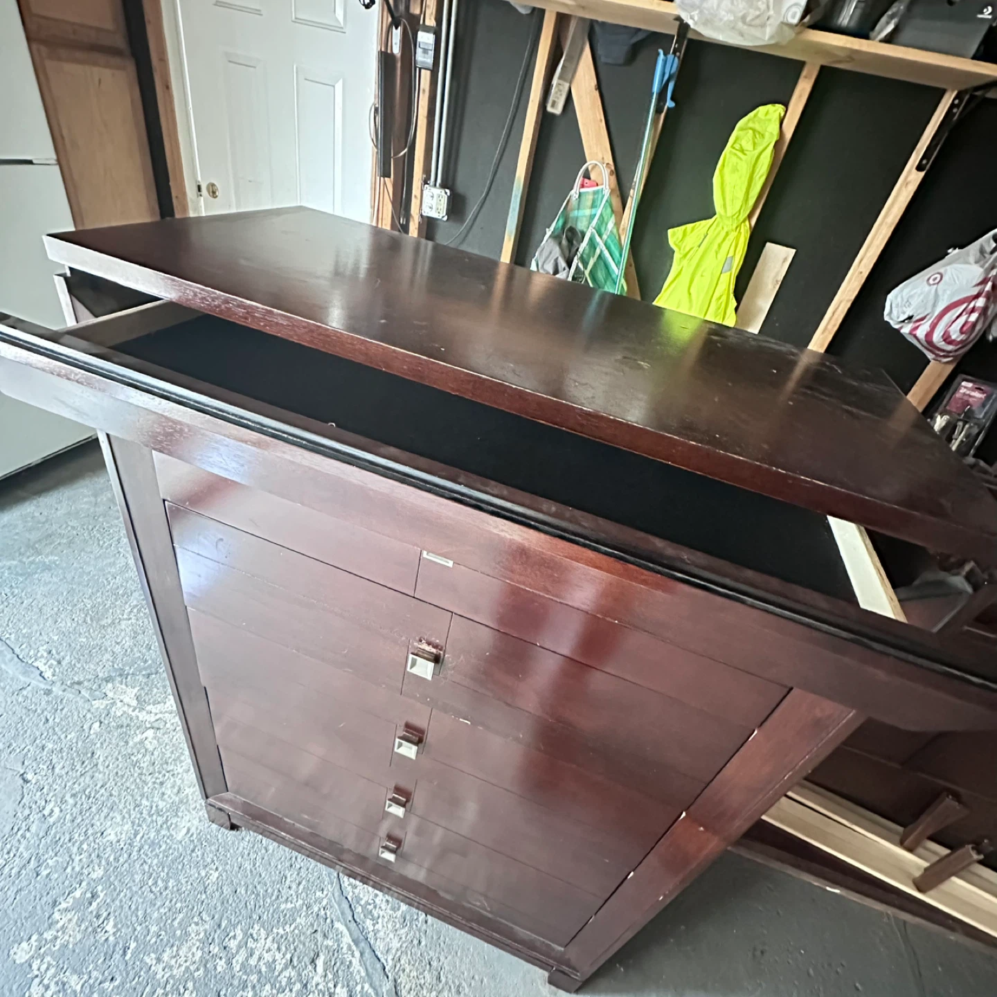 Dark Wood Dresser Chest - 3'2" W x 41.5" H - photo 3