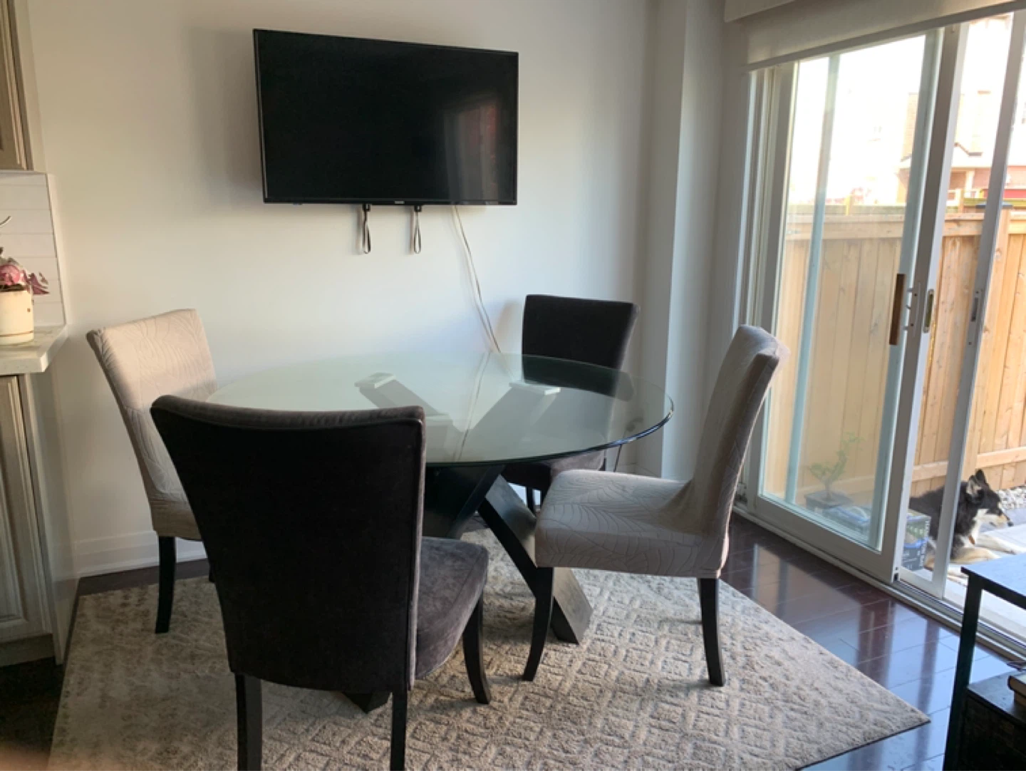 Glass Top Dining Table with 4 Chairs - photo 3