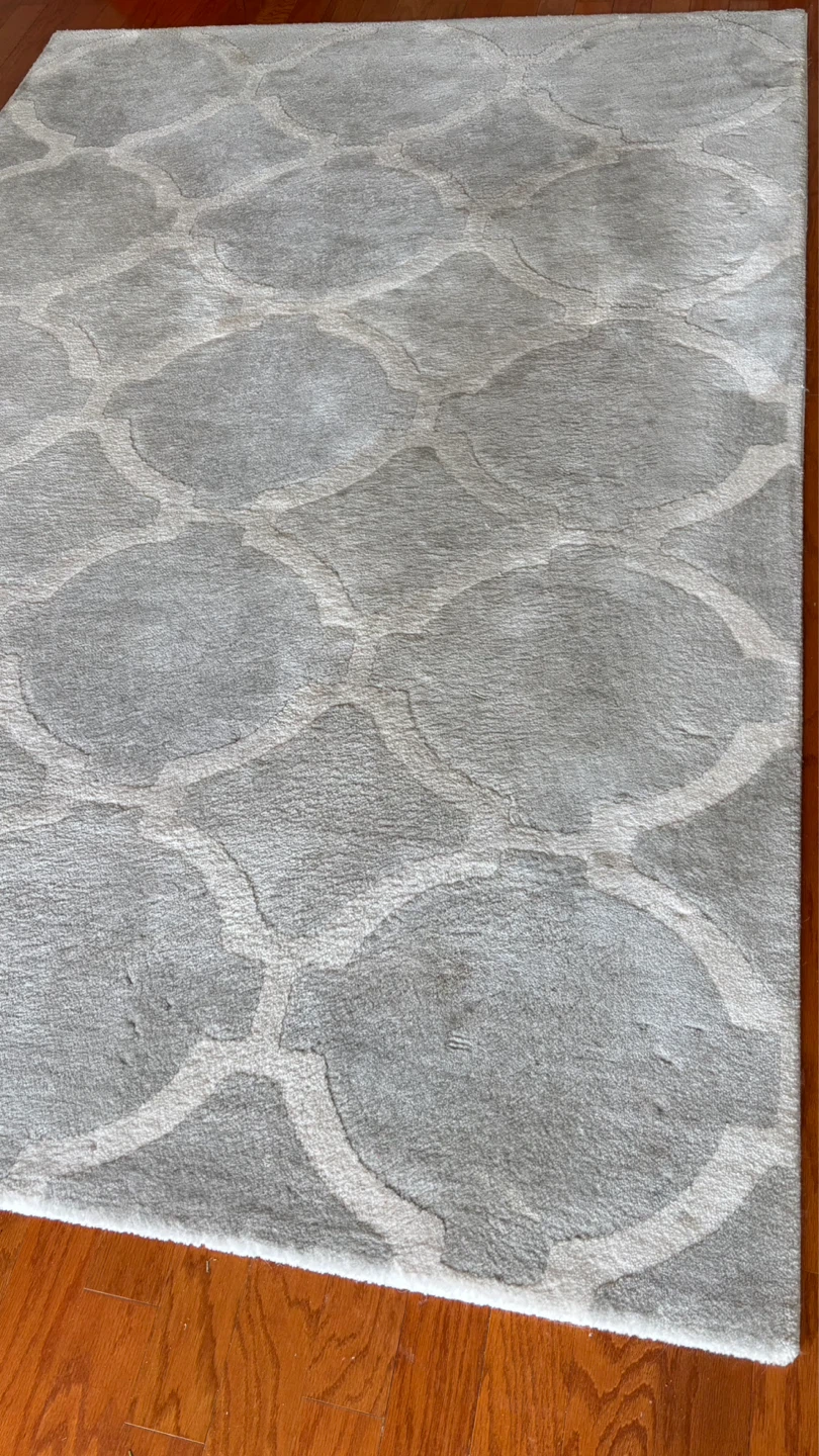 IKEA Light Grey Trellis Pattern Rug
