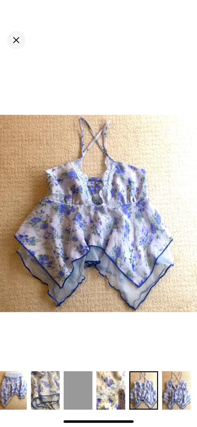 Floral handkerchief hem cami