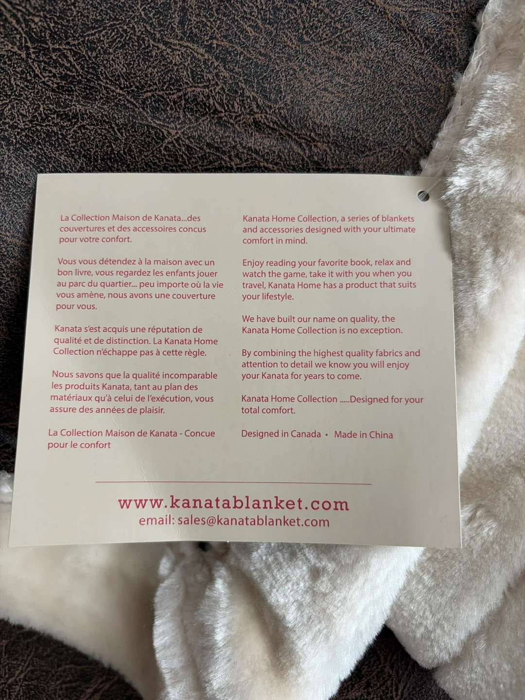 Kanata Blanket Co. "Faux Leather" Plush Throw Blanket - photo 3