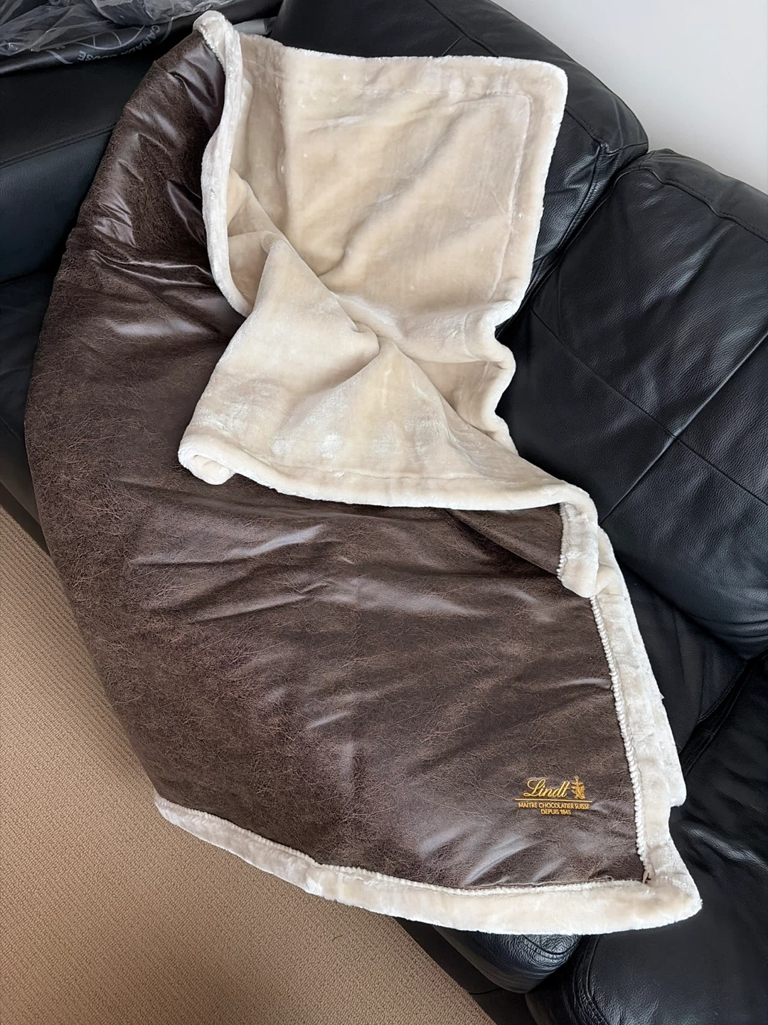 Kanata Blanket Co. "Faux Leather" Plush Throw Blanket
