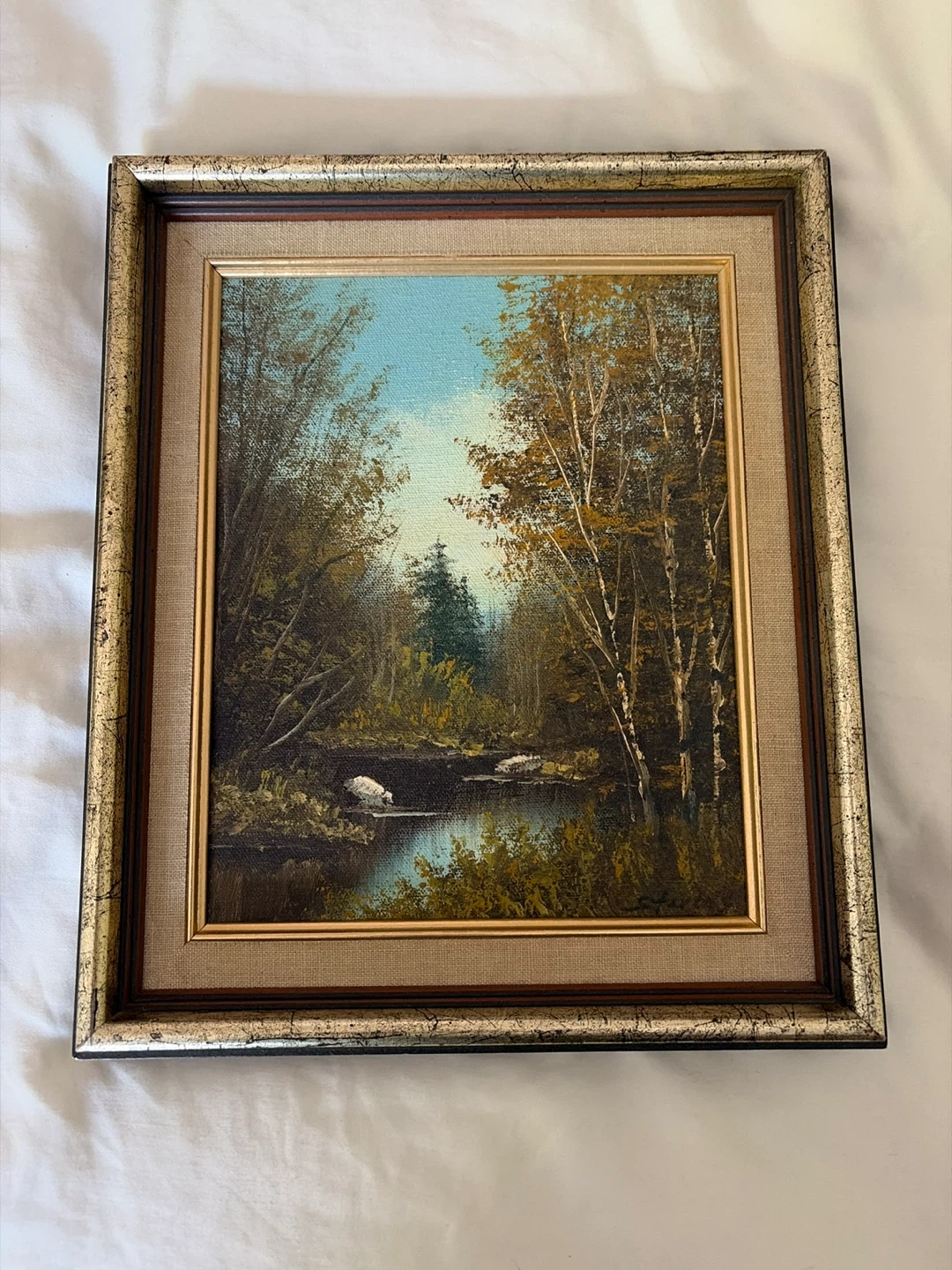 Framed Landscape Oil Painting