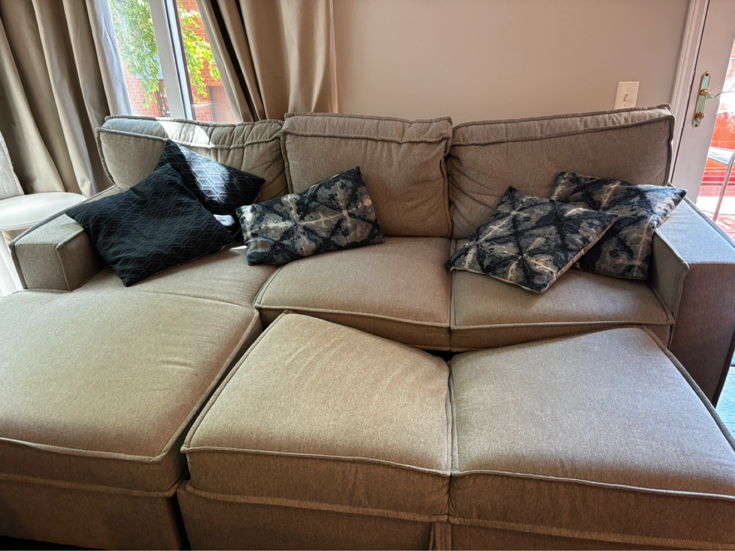 Sectional Sofa with Ottoman and Pillows - photo 2