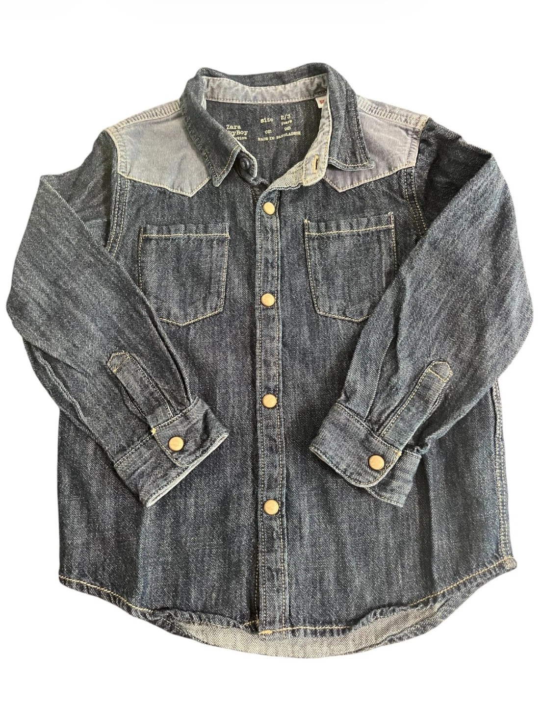 Zara Baby Boy Denim Button-Up Shirt Size 2/3Y