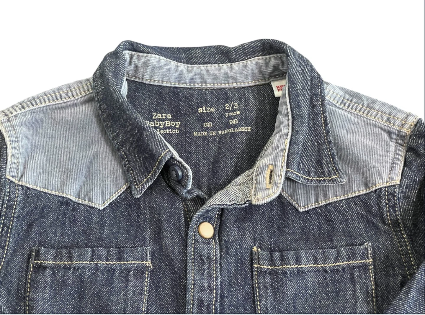 Zara Baby Boy Denim Button-Up Shirt Size 2/3Y - photo 3
