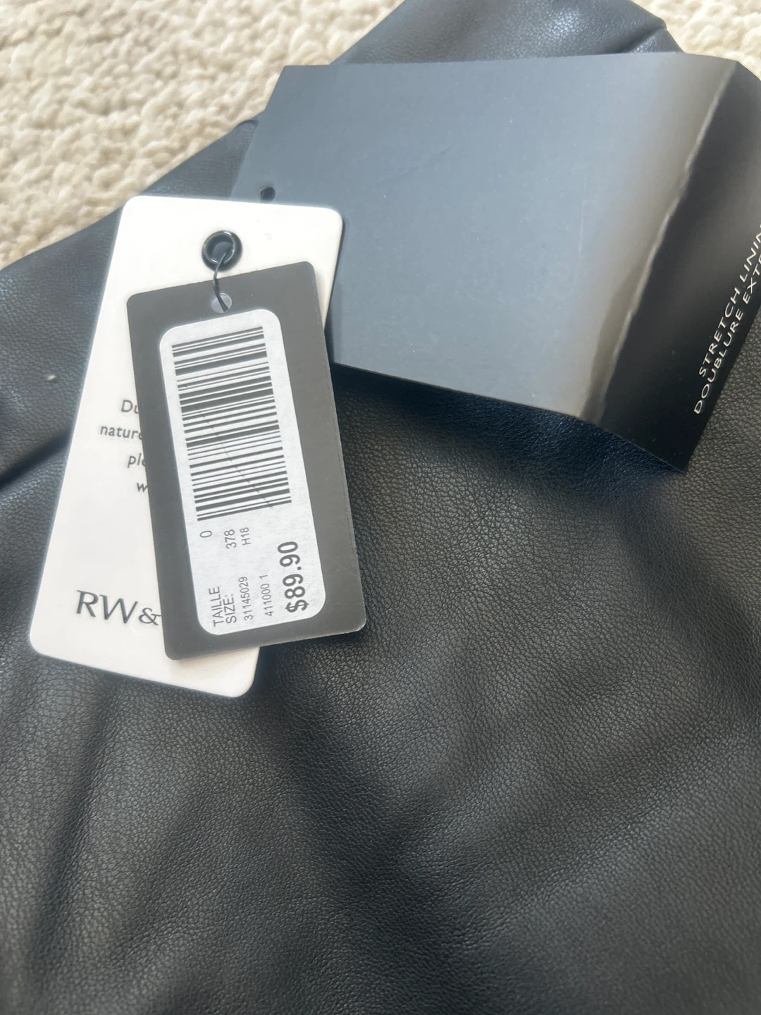Brand New RW&CO. Black Faux Leather Pencil Skirt - Size 0