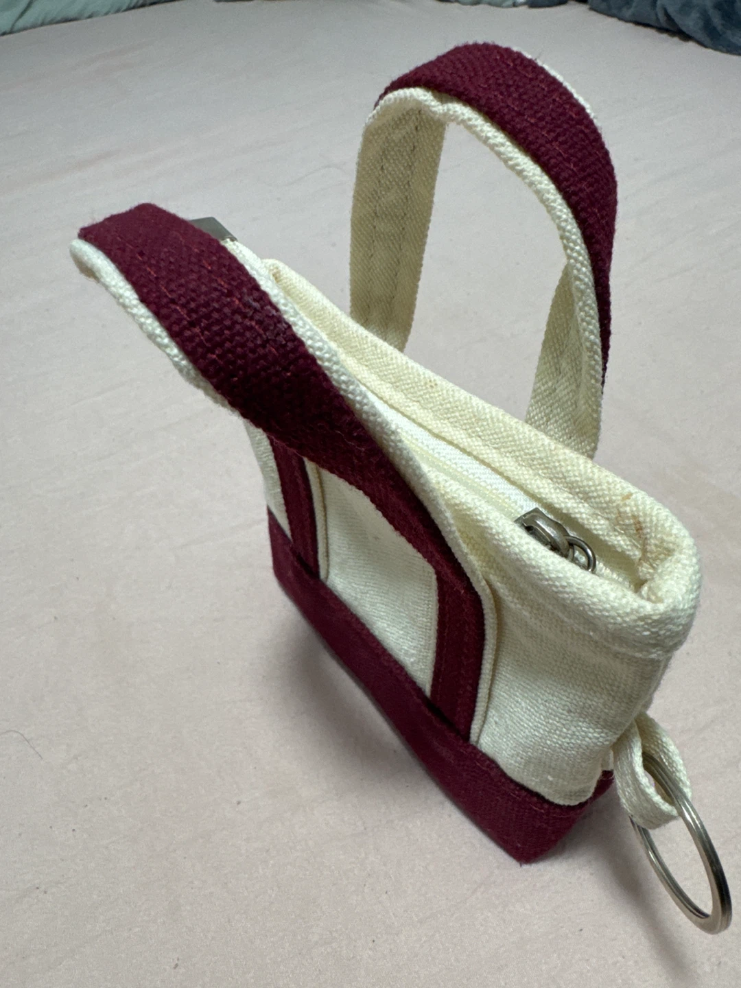 Canvas Mini Tote Bag with Keychain Loop - photo 2
