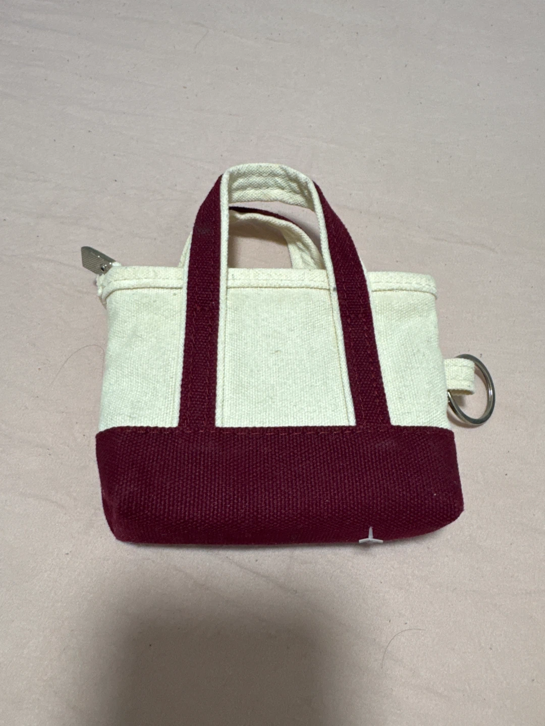 Canvas Mini Tote Bag with Keychain Loop