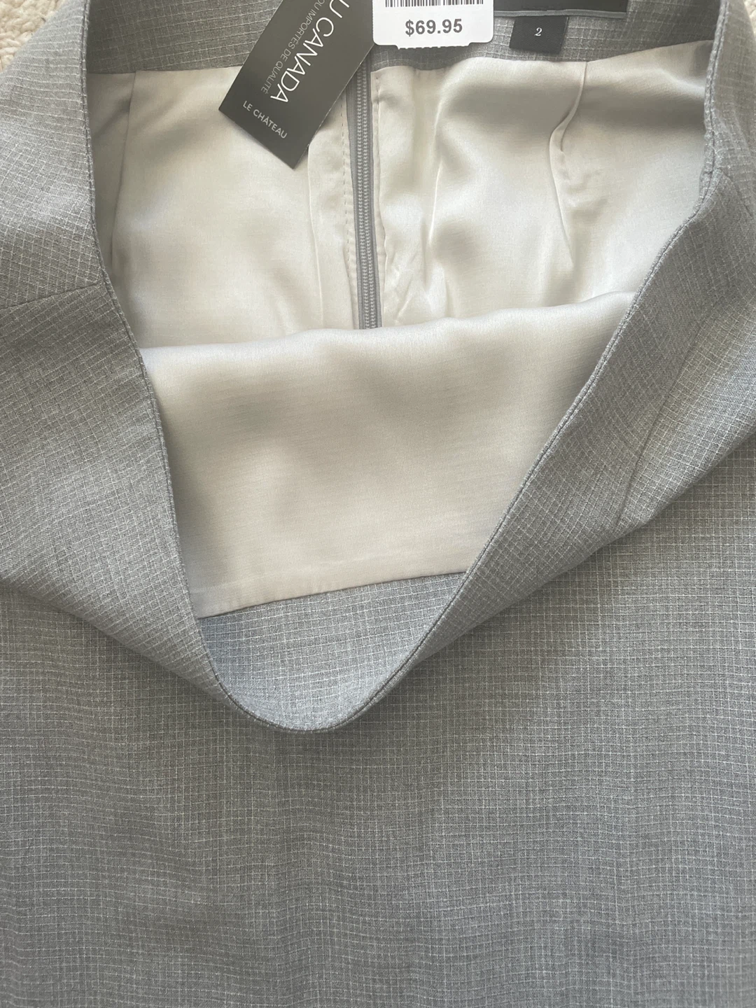 Brand New LE CHATEAU Grey Pencil Skirt - Size 2