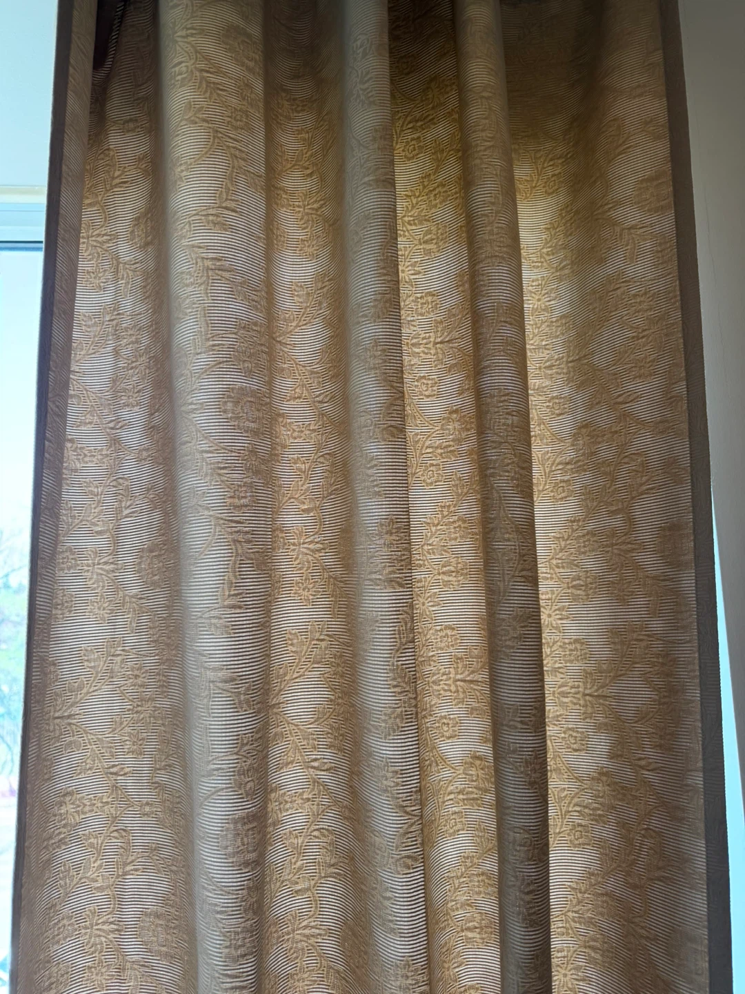 Light Beige Patterned Curtain