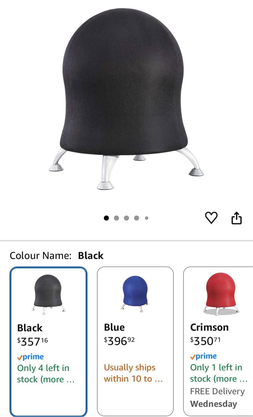 SAICO 4750BL Zenergy Ball Chair - Black - photo 2