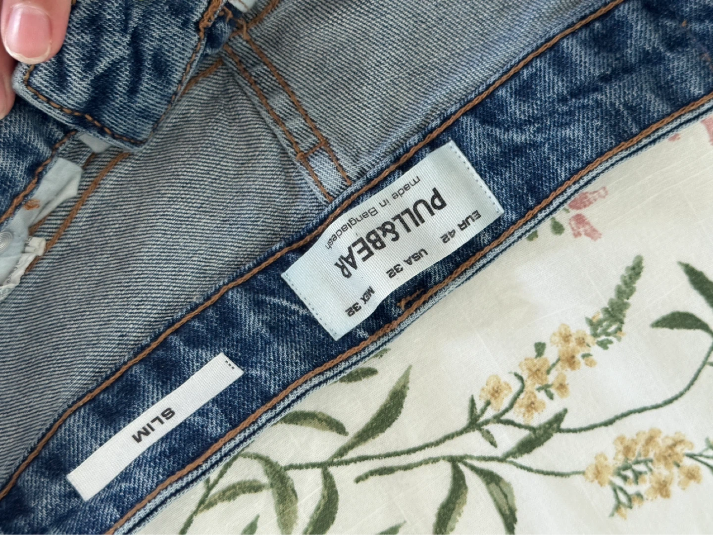 Pull & Bear Slim Fit Blue Denim Jeans - photo 2