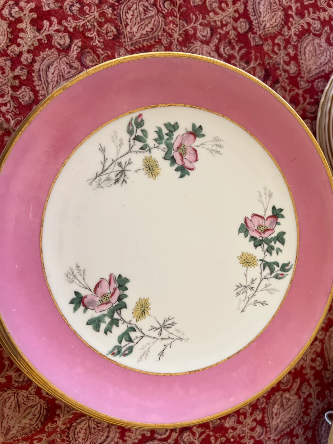 Set of 12 Pink Floral Dessert Plates
