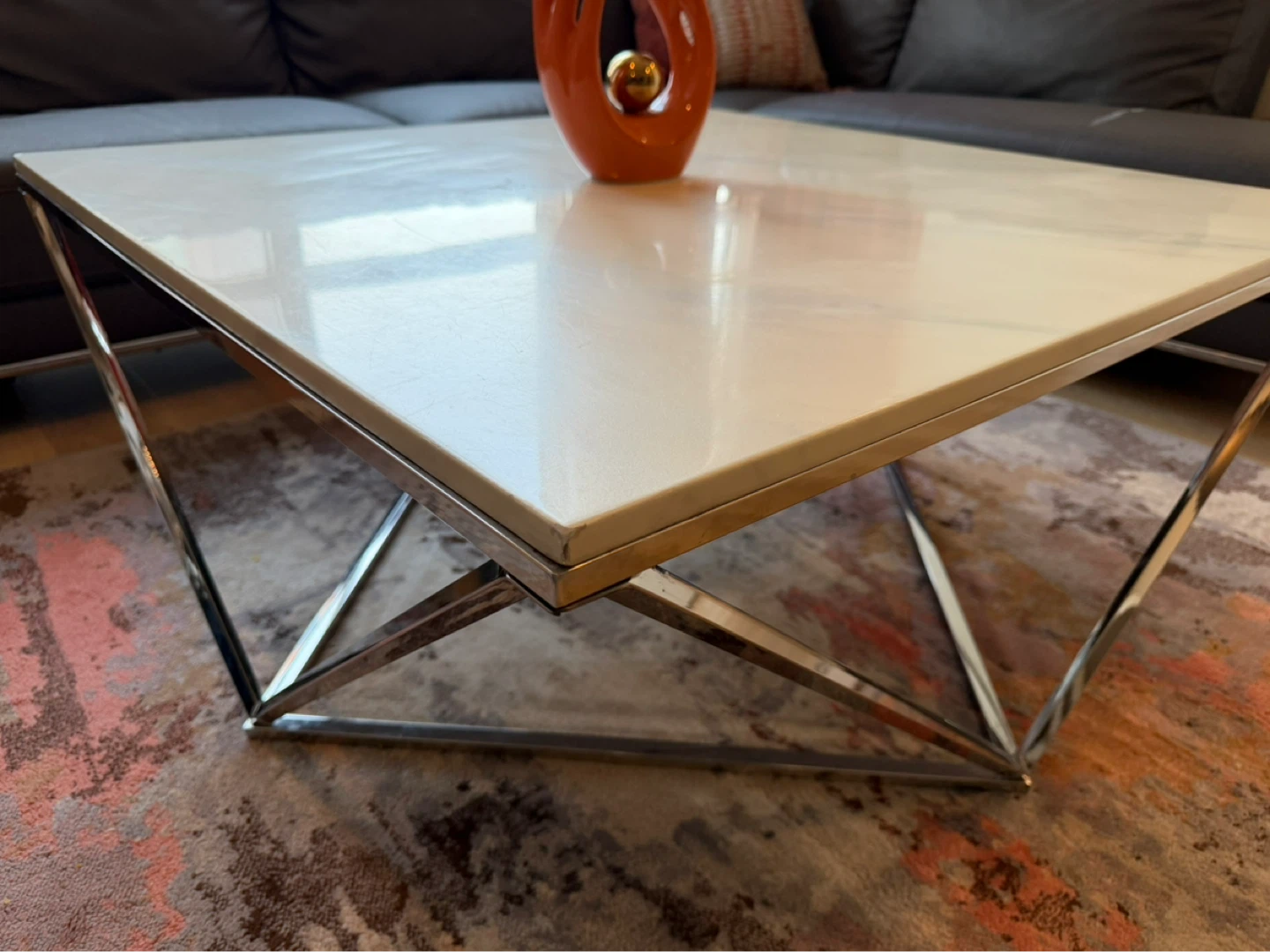 Square Coffee Table with Marble Top - photo 4