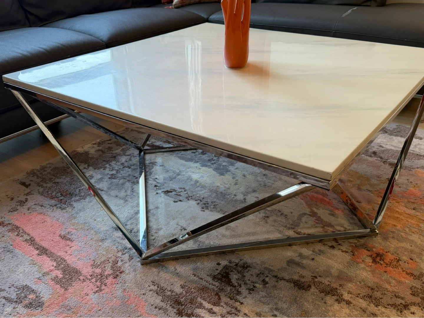 Square Coffee Table with Marble Top - photo 3