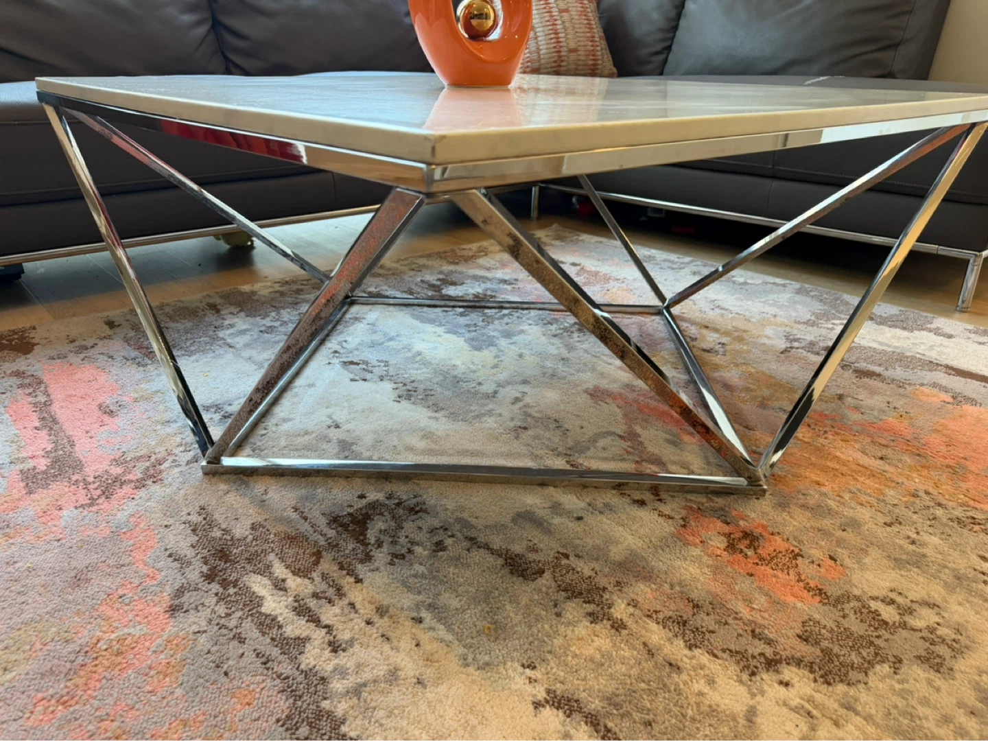Square Coffee Table with Marble Top - photo 2