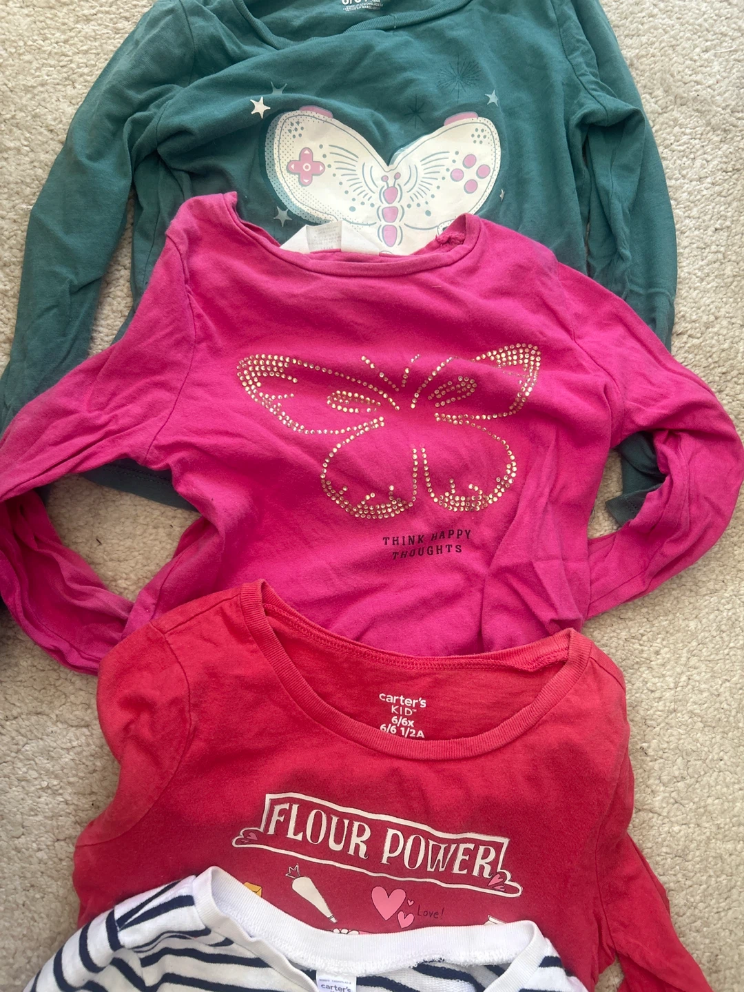 Bundle of 5 girls' long-sleeve shirts