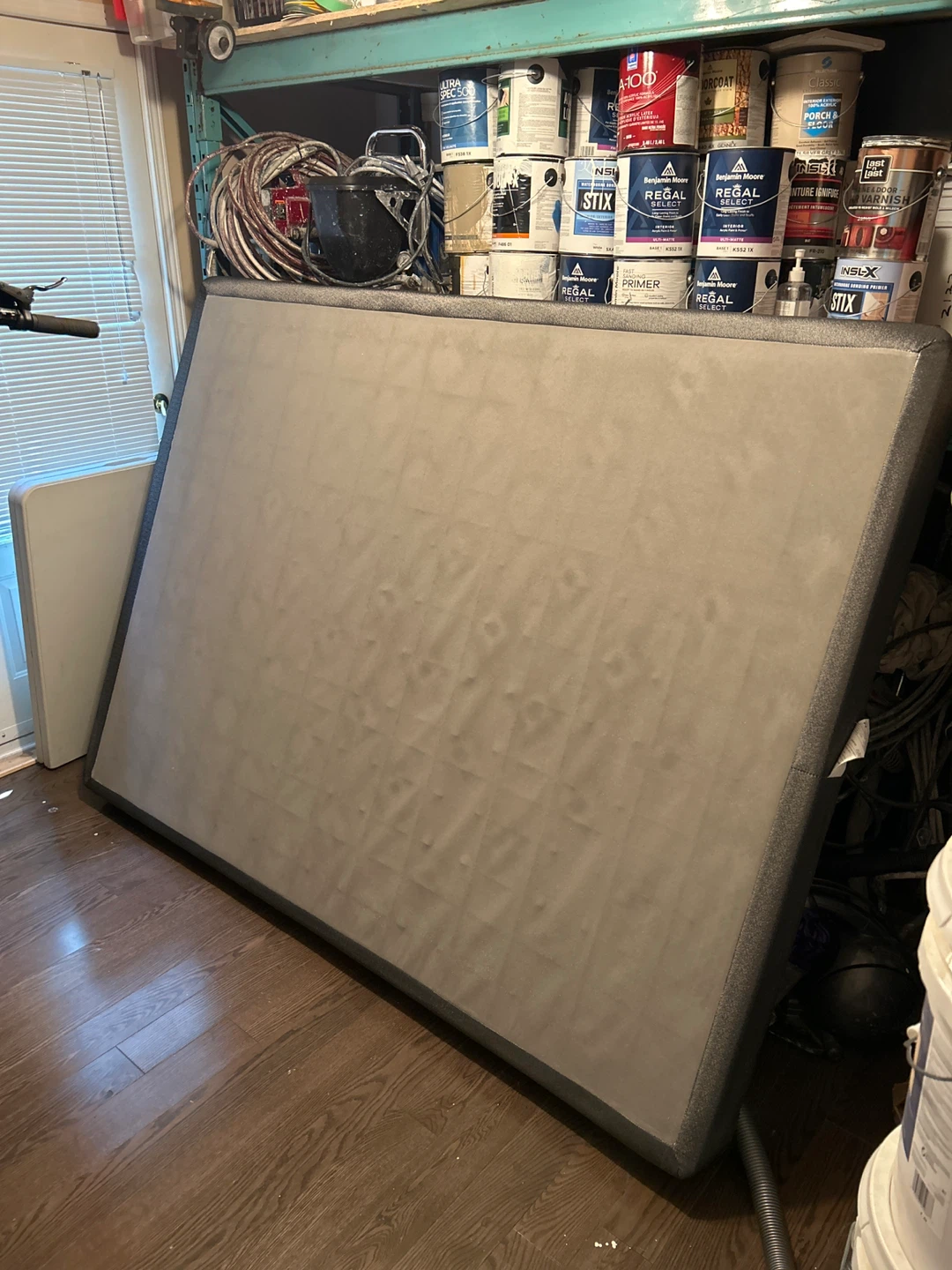 Grey Upholstered Box Spring - Queen size