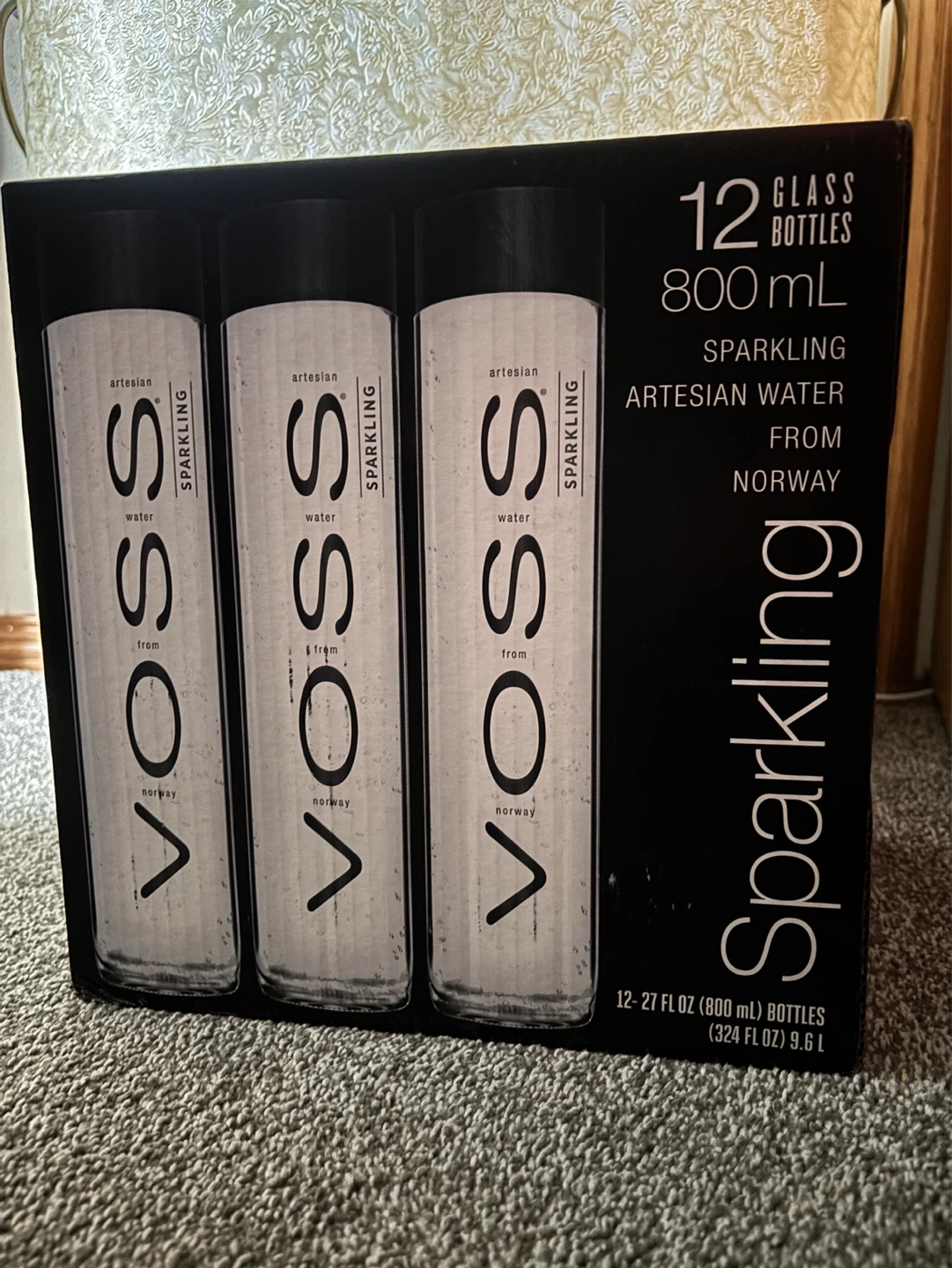 VOSS Sparkling Artesian Water 12 x 800mL Bottles