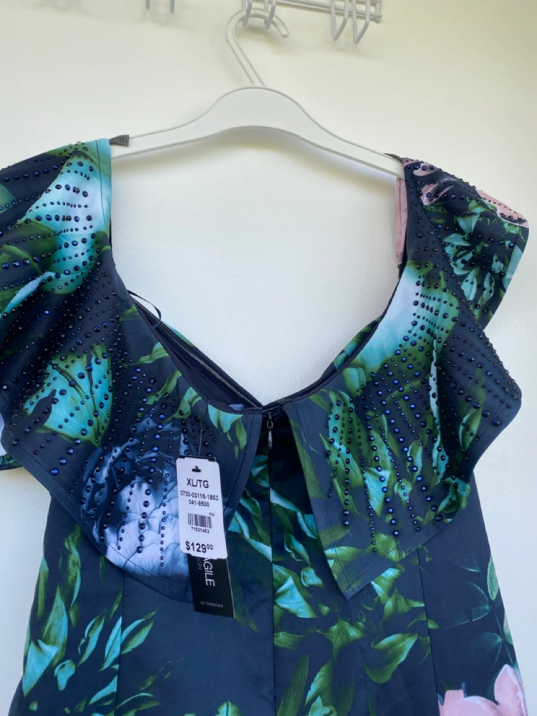 New Le Château Floral Print Embellished Dress - XL - photo 3