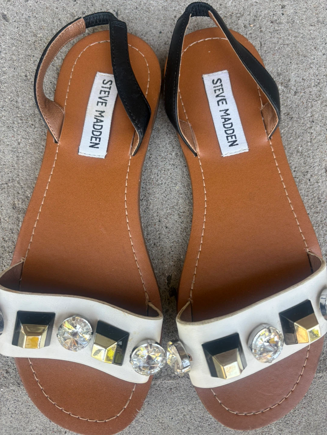 Steve Madden Embellished Flat Sandals Size 6.5