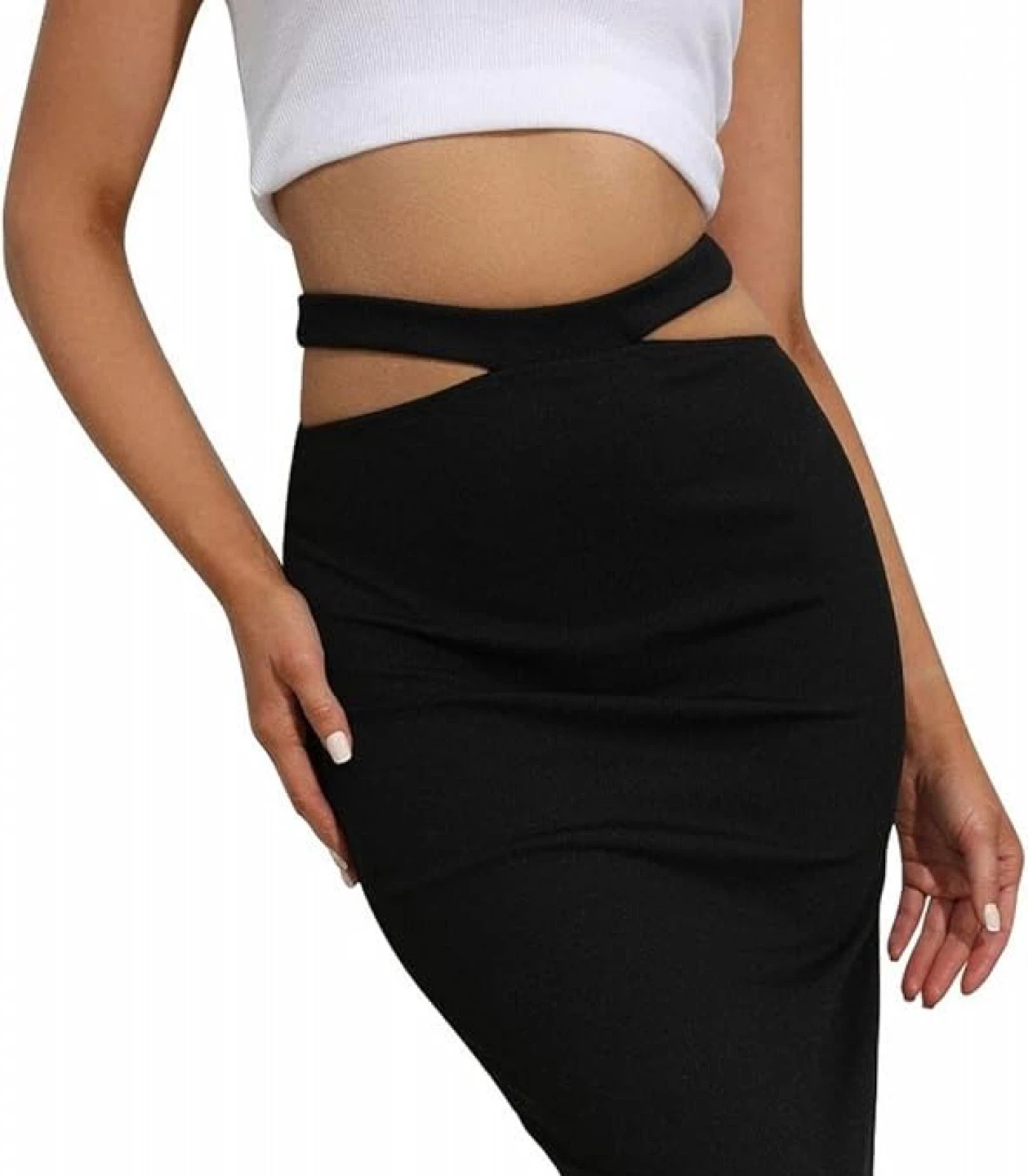 TOBI Black Bodycon Cutout Skirt - Size XS