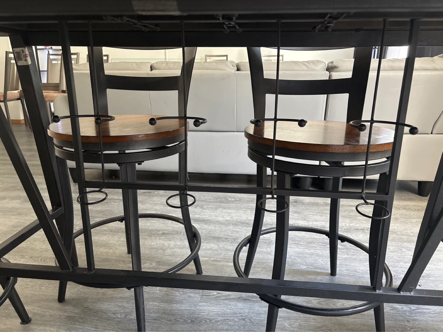 Wooden Dining Table with Black Accents - photo 3