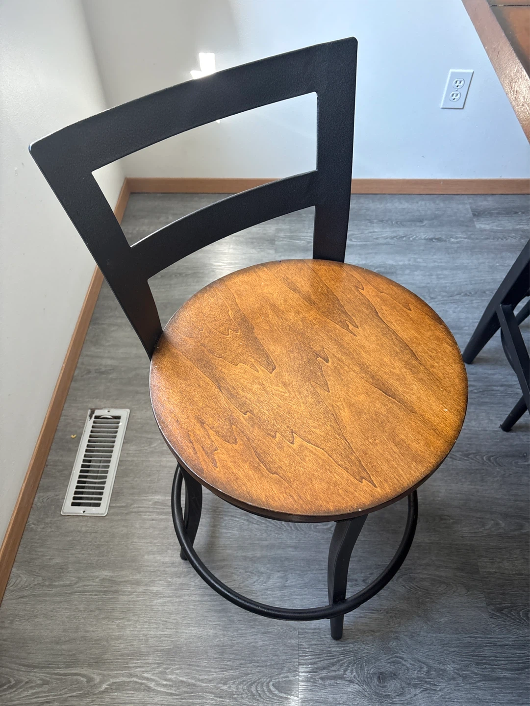 Wooden Dining Table with Black Accents - photo 2