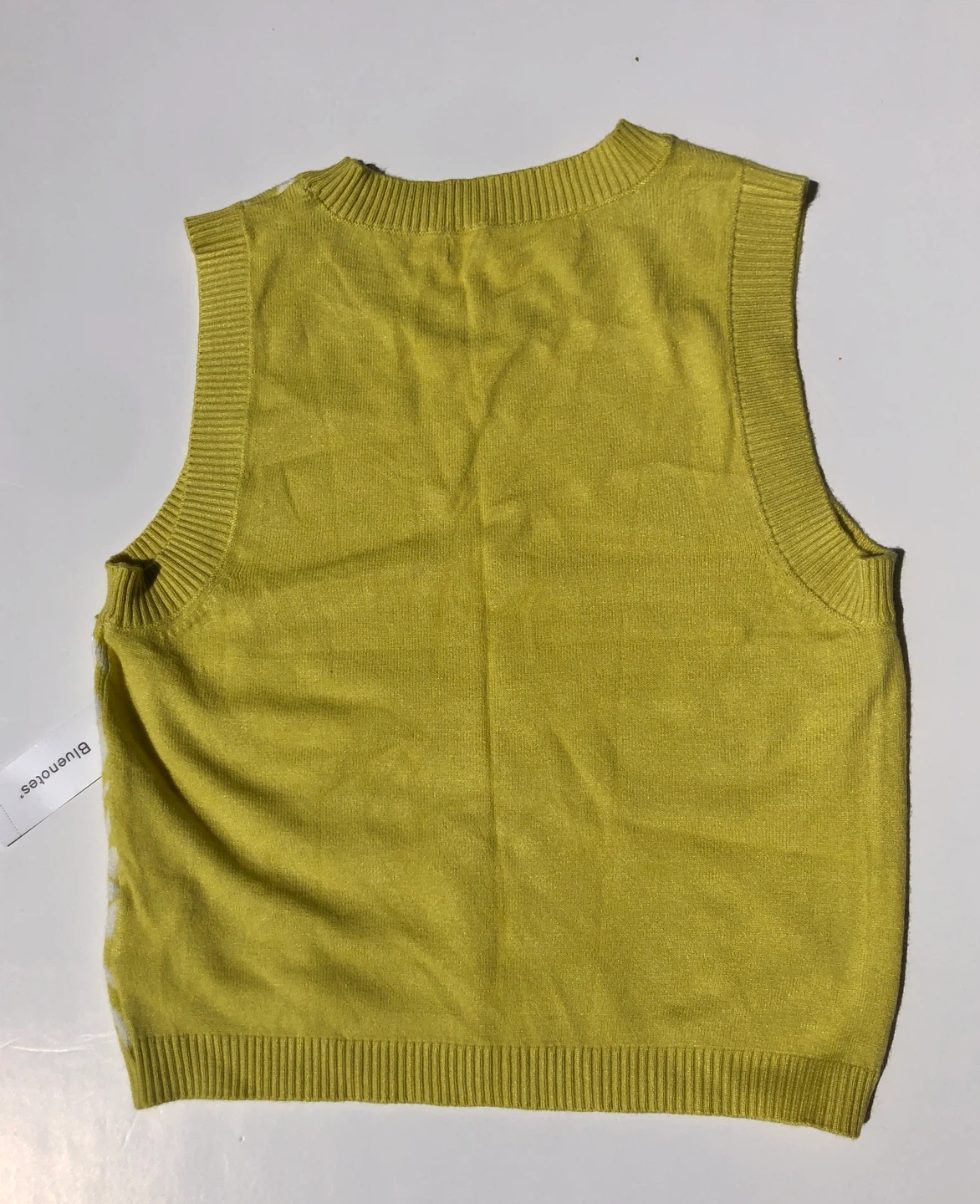 Bluenotes Women's Sweater Vest M/M Yellow Floral Pattern - photo 2