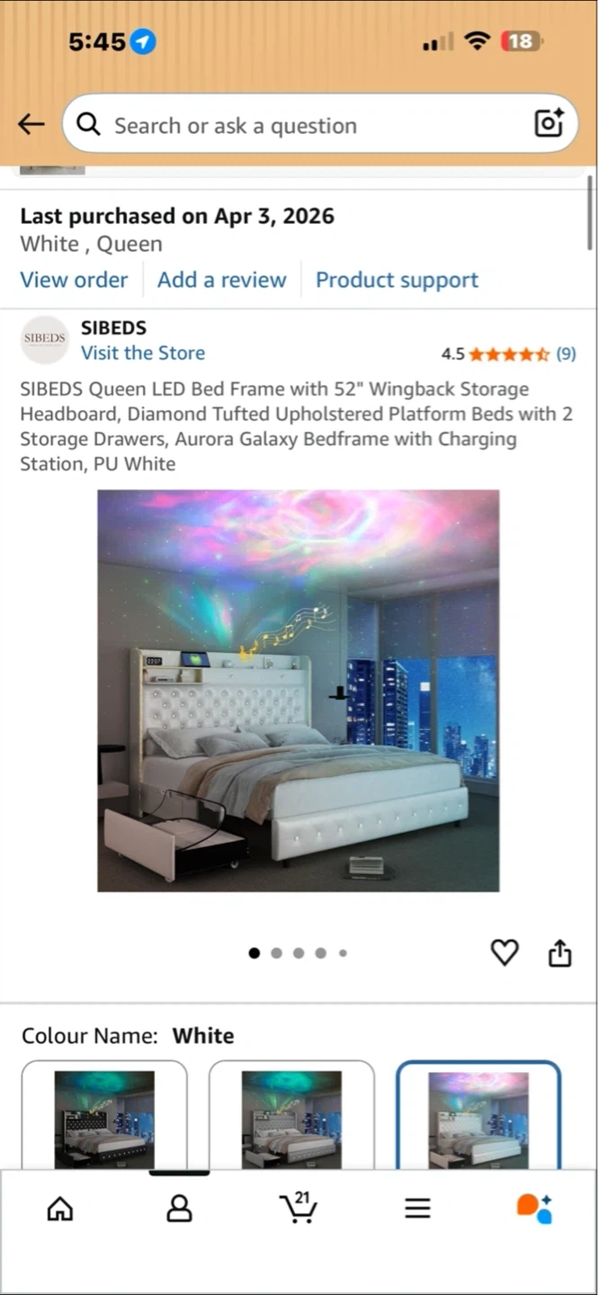 SIBEDS Queen LED Bed Frame with Storage Headboard - photo 2