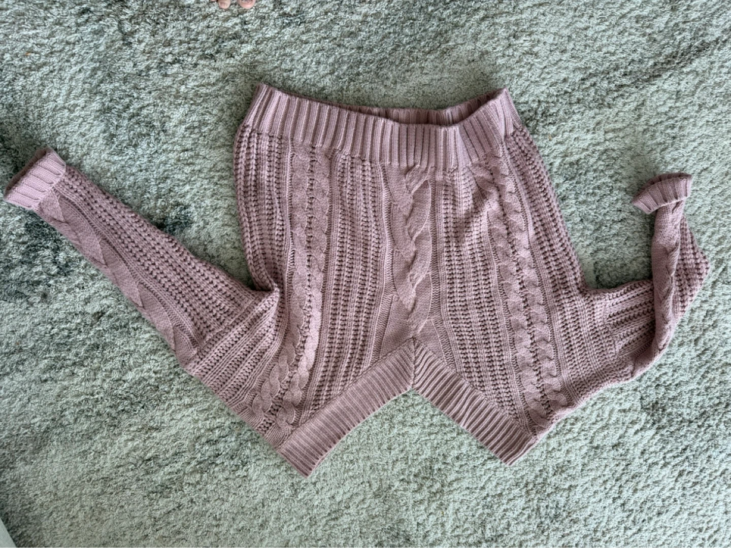 Cable Knit Sweater S/M Pink - photo 2