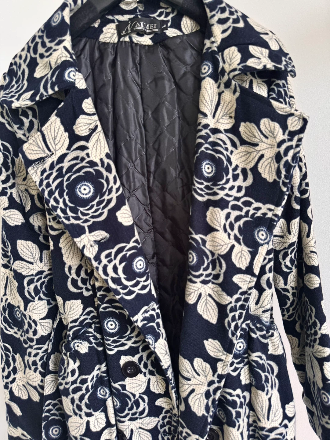 Women's Double-Breasted Floral Coat - photo 4
