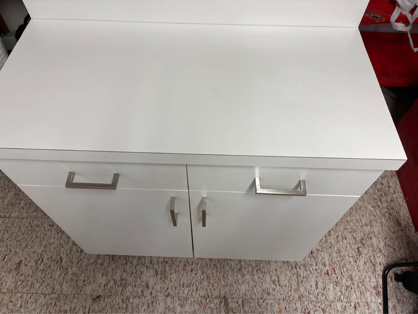 White Rolling Cabinet with 2 Drawers and 2 Doors - photo 2