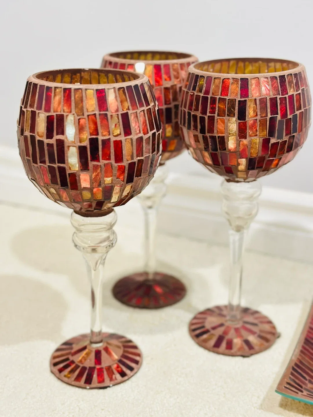 Mosaic Candle Holders - Set of 3