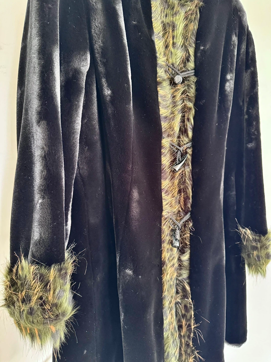 Vintage Black Faux Fur Hooded Coat - photo 4