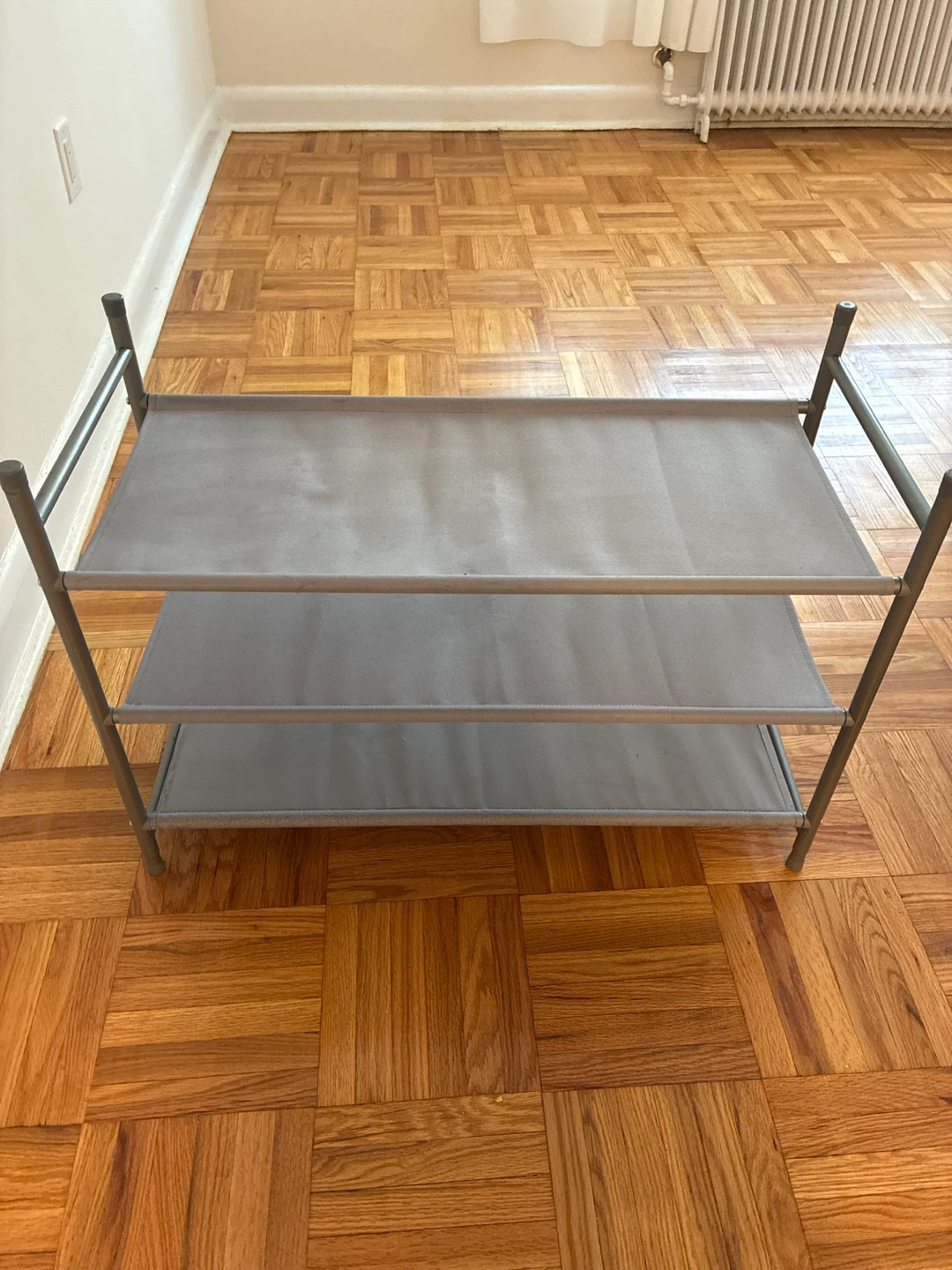 Grey 3-Tier Shoe Rack