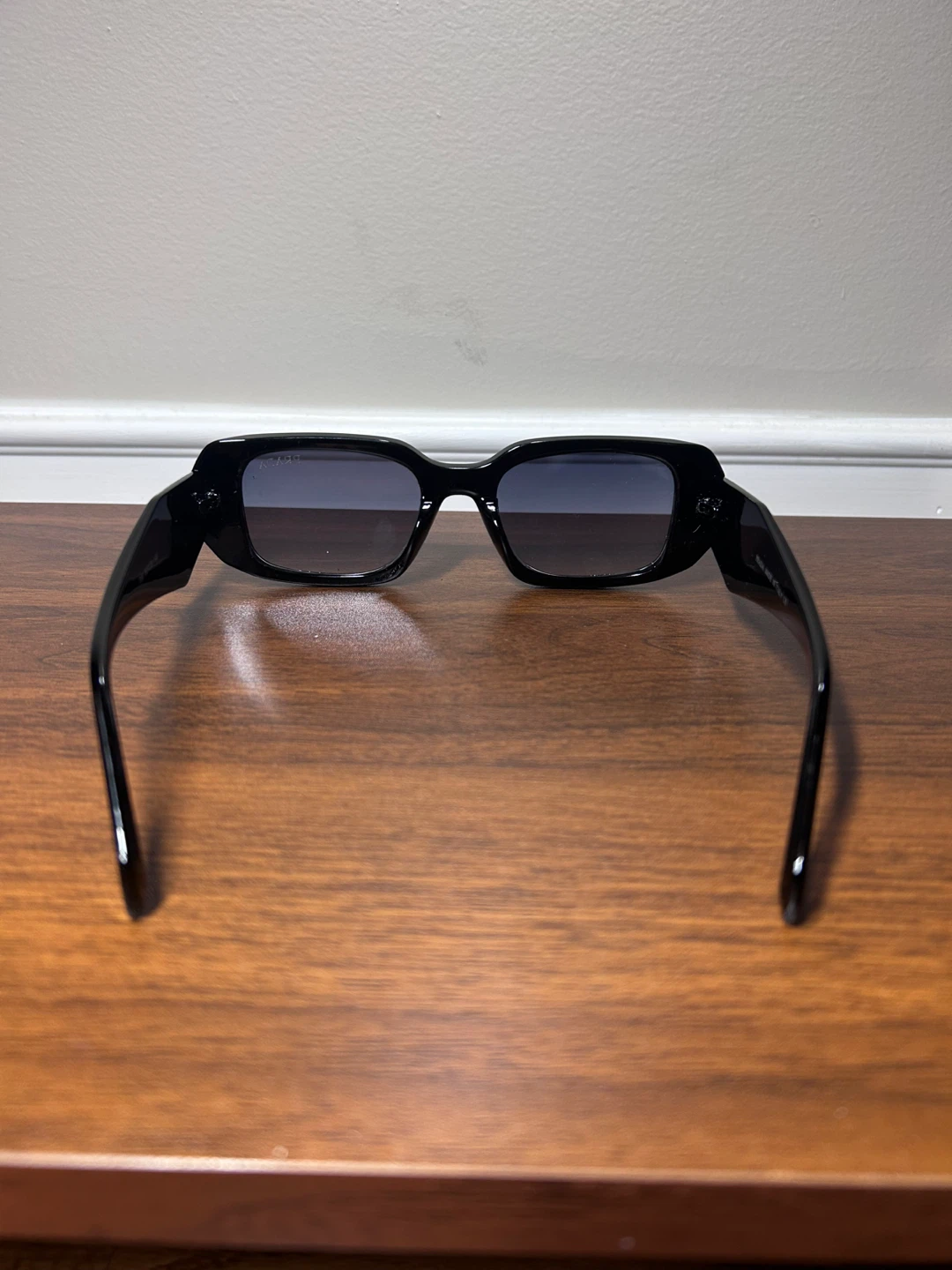 Prada Black Acetate Rectangle Sunglasses - photo 4
