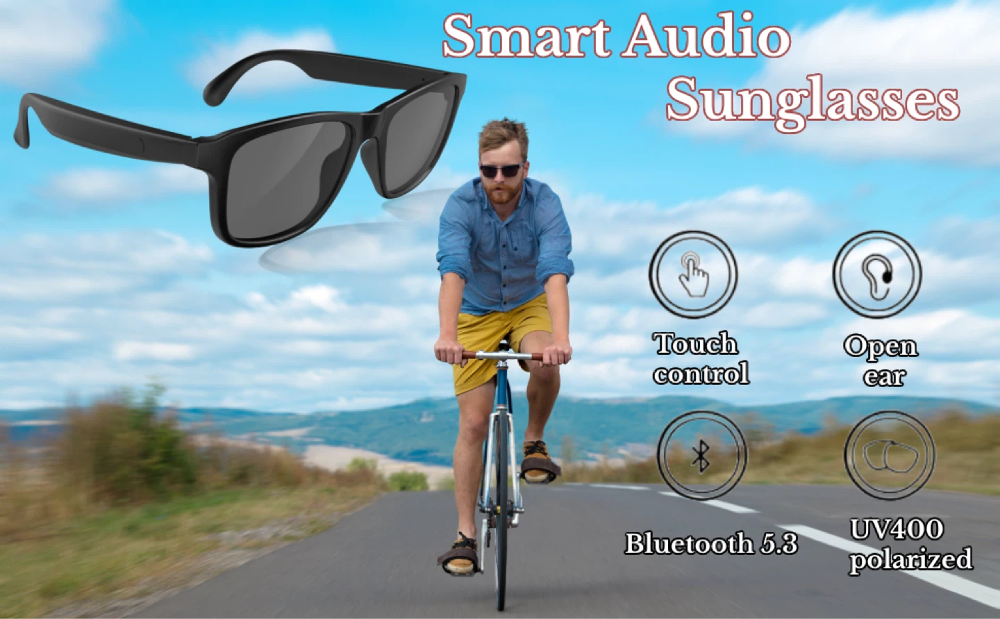 BT Audio Glasses, Smart Sunglasses Built in Mic & Speakers, uB - photo 2