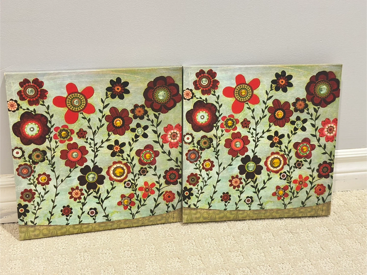 Set of 2 Floral Canvas Wall Art - photo 2