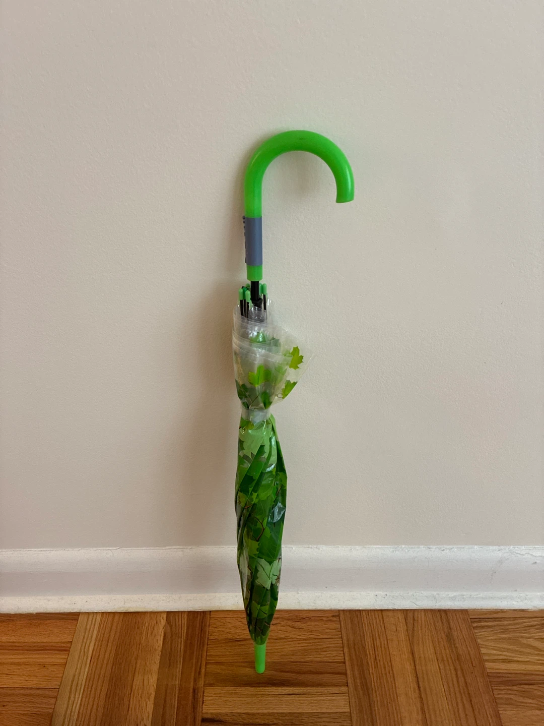 Green Leaf Print Umbrella