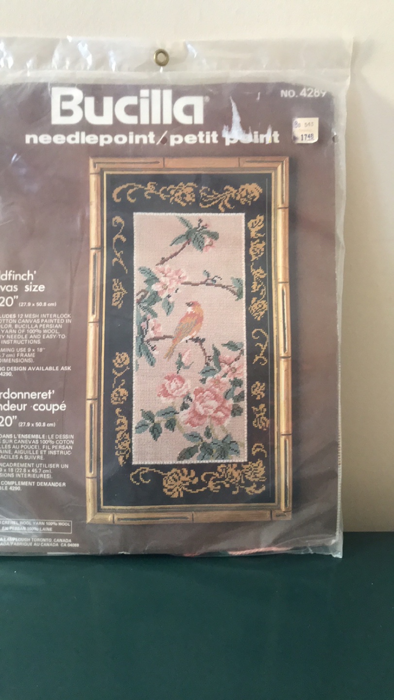 Vintage Bucilla Goldfinch Needlepoint Petit Point Kit 11x20" - photo 2