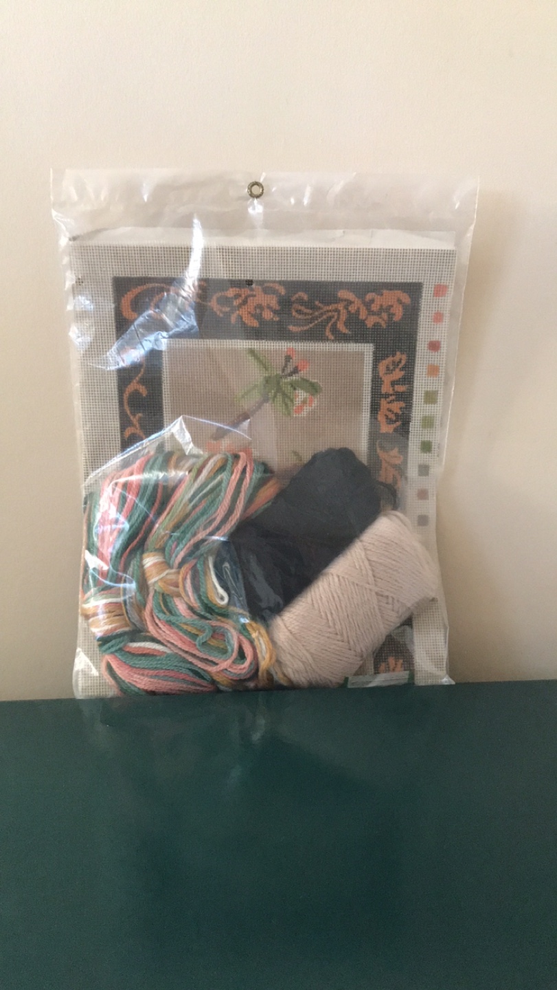 Vintage Bucilla Goldfinch Needlepoint Petit Point Kit 11x20" - photo 4