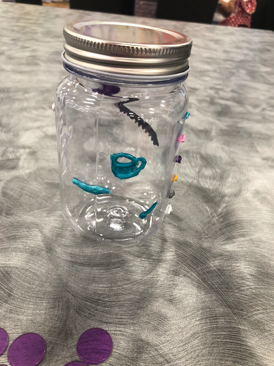 Clear Plastic Mason Jar with Metal Lid - photo 2