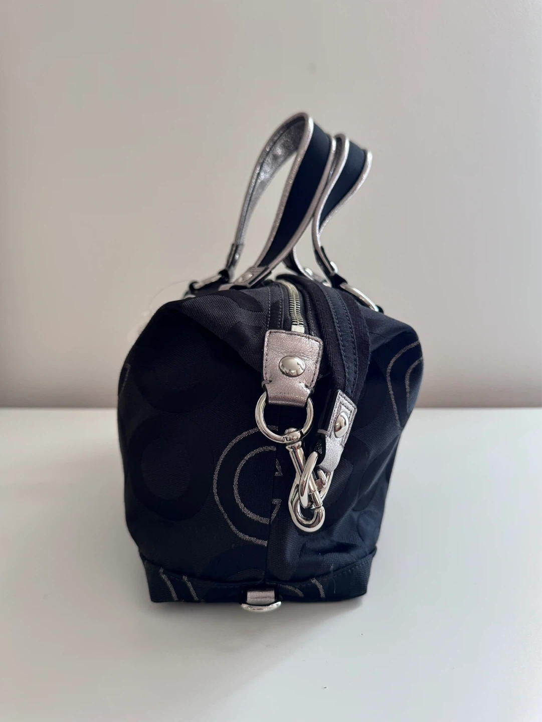 Coach Black Logo Satchel with Silver Accents - photo 4