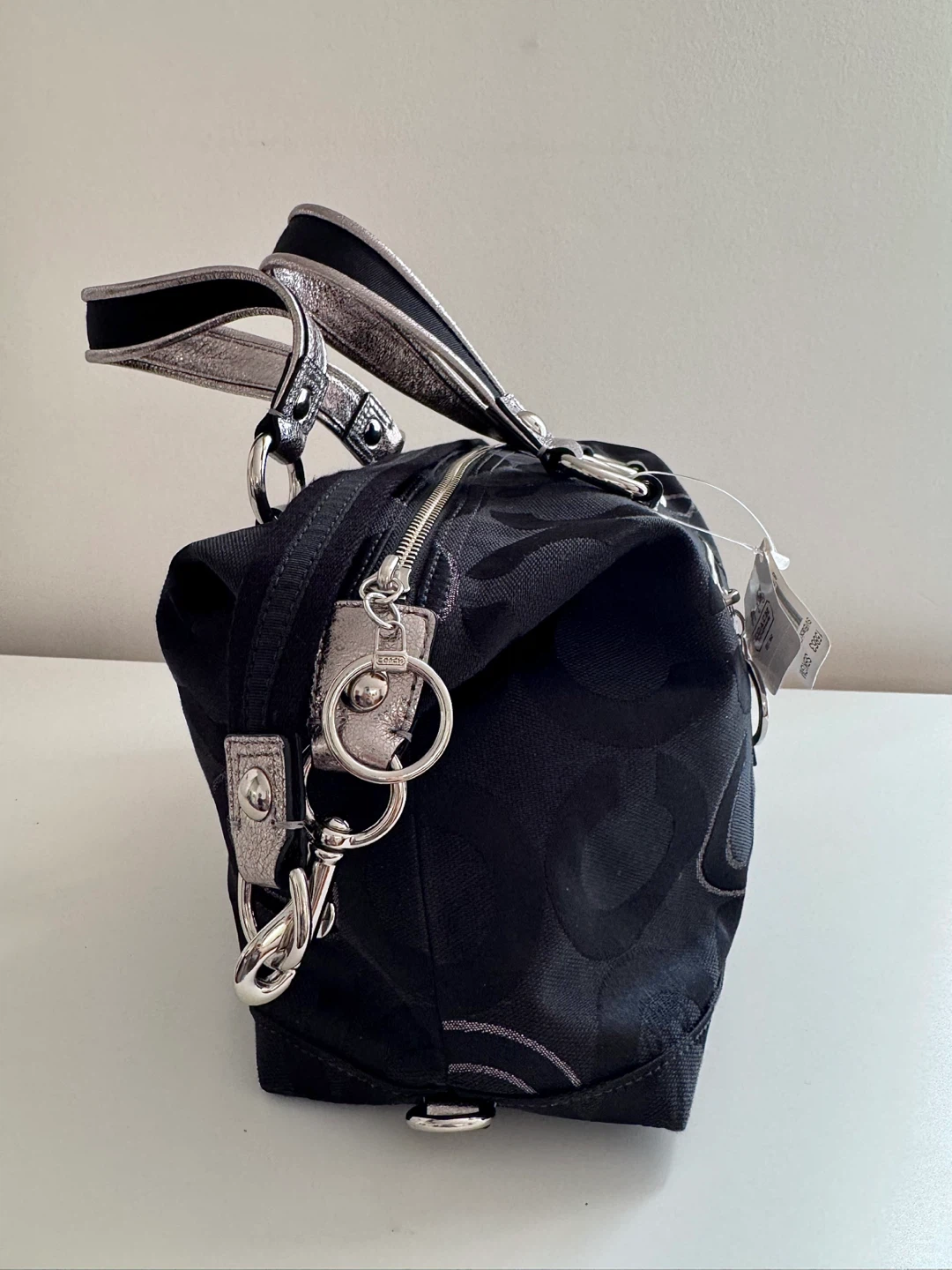 Coach Black Logo Satchel with Silver Accents - photo 2